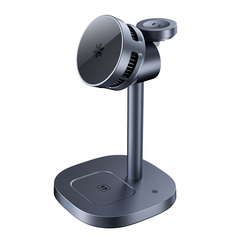 15W Magnetic Wireless Charger with Cooling & 3-in-1 Station