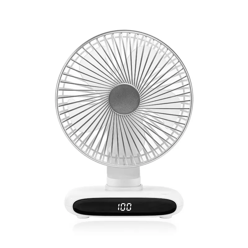 Rechargeable Oscillating Desk Fan with Multi-Angle Airflow