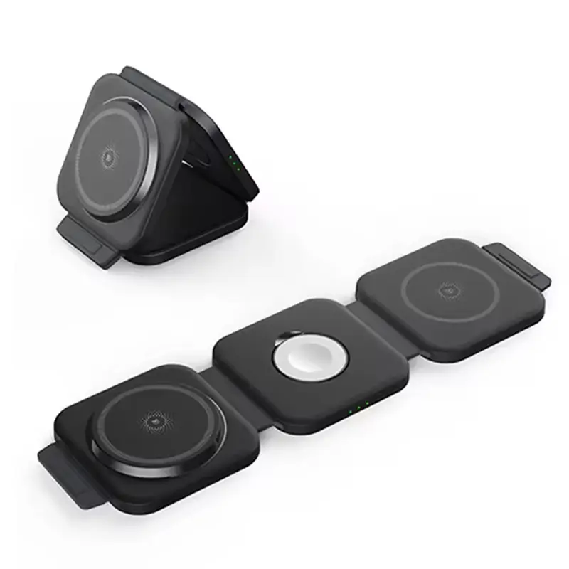 Foldable 3-in-1 Wireless Charger with Fast Multi-Device Charging