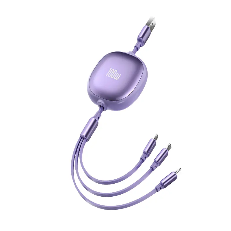 100W Retractable 3-in-1 USB...
