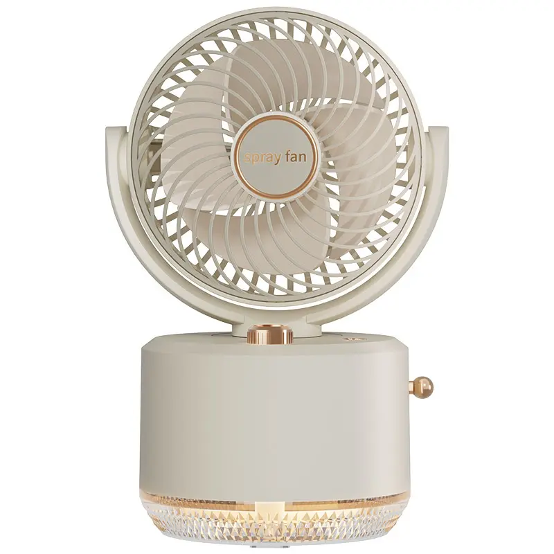 Shaking Head Spray Fan with Nano Mist & Night Light