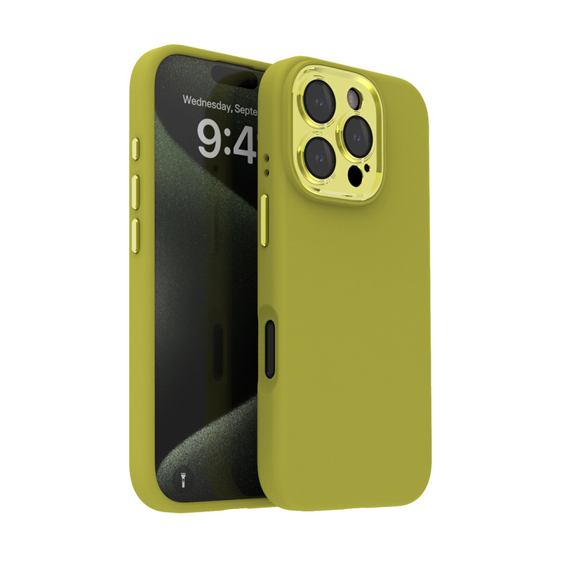Eco Liquid Silicone Phone Case with Metal Lens Frame