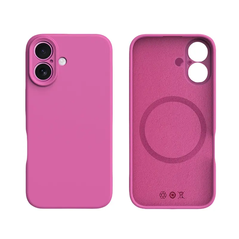 Solid Color Magnetic Silicone Phone Case with Lens Protection