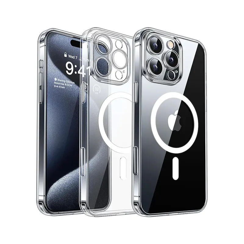 Magnetic Clear Case with Shockproof Anti-Yellowing Protection