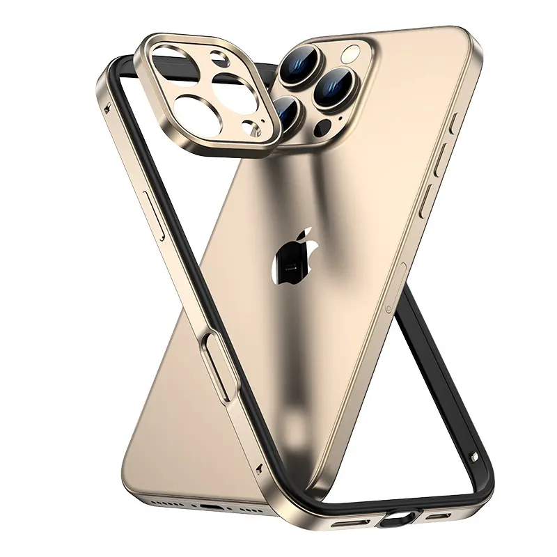 Silicone Aluminum Alloy Metal Frame Phone Case with Lens Protection